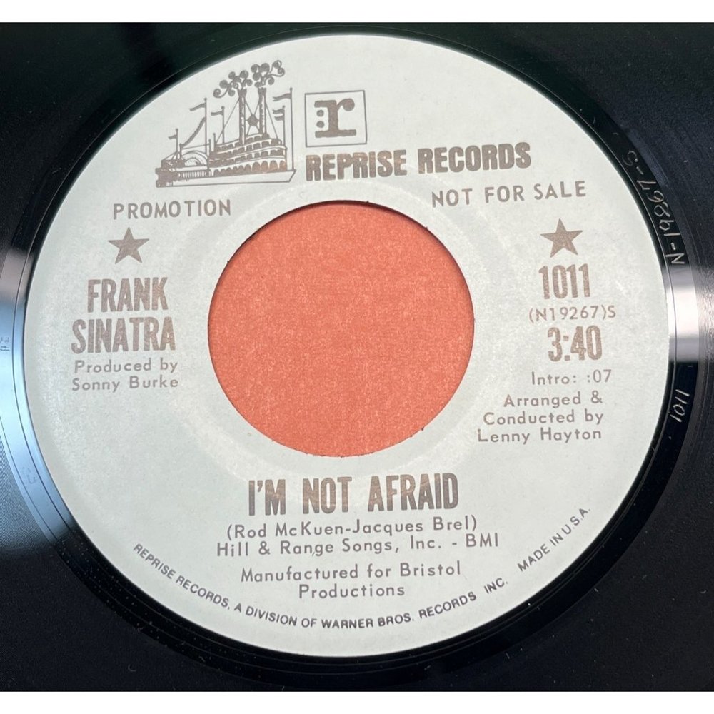 Frank Sinatra I'm Not Afraid / Life's a Trippy Thing 45 Pop WLP Promo Reprise